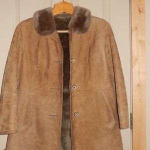 Ladies Light Brown Leather Coat